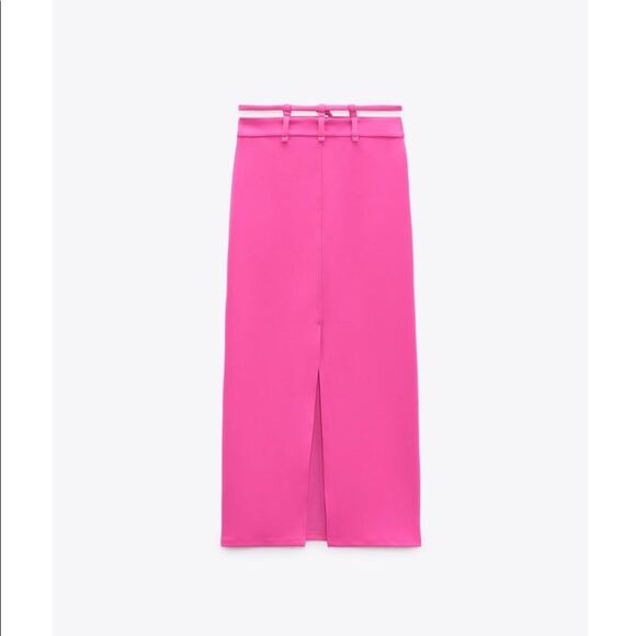 ZARA MIDI SKIRT WITH BELT - Picture 10 of 10